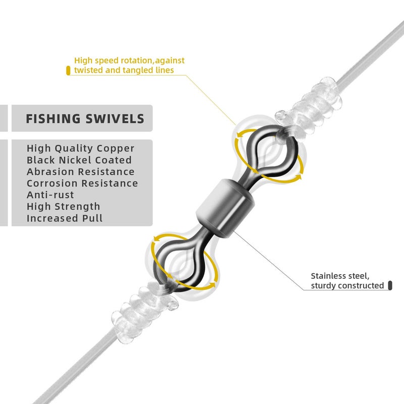 SF Fly Fishing Micro Swivels Stainless Steel Material Fishing Ball Bearing Swivels Hook line Connector Fishing Tackle Accessories 10LB-30LB - Image 4